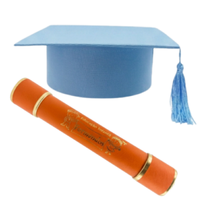 Kit Capelo Azul Claro e Canudo Educação Infantil Formandos - Imagem 13