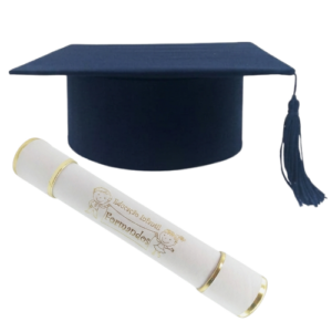 Kit Capelo Azul Escuro e Canudo Educação Infantil Formandos - Imagem 4